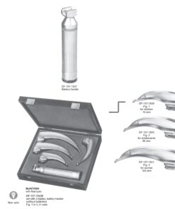 Mcintosh Fiberoptic Set Of 3 Blades With Battery Handle Fig 1 To 3 (SS-157-1842B)