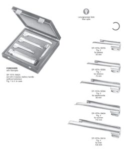 Foregger Fiberoptic Set Of 4 Blades With Battery Handle, Fig 1 To 4 (SS-157A-1842A)