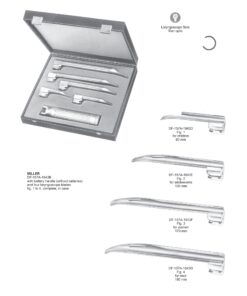 Miller Fiberoptic Set Of 4 Blades With Battery Handle Fig 1 To 4 (SS-157A-1843B)