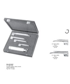 Laryngoscopes Miller Set Of 2 Blades  With Battery Handle  Fig 0 To 1 (SS-158B-1850)