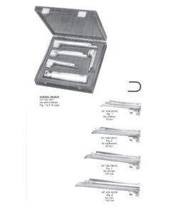 Guedel-Negus Set Of 4 Blades With Battery Handle Fig 1 To 4 (SS-159-1851)