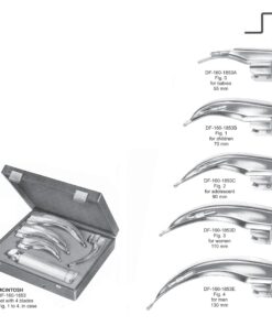 Laryngoscope Mcintosh Set Of 4  Fig 1 To 4 (SS-160-1853)