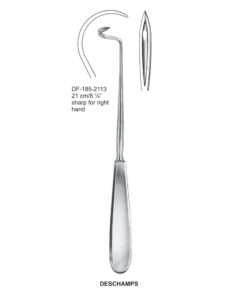Deschamps Ligature Needles, 21Cm, Sharp, Right Hand (SS-185-2113)