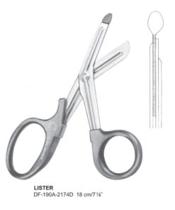 Lister Bandage Scissors 18Cm, Plastic Handle (SS-190A-2174D)