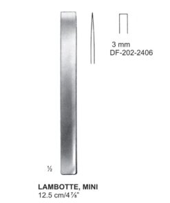 Lambotte Mini Bone Chisels 3Mm, 12.5Cm  (SS-202-2406)