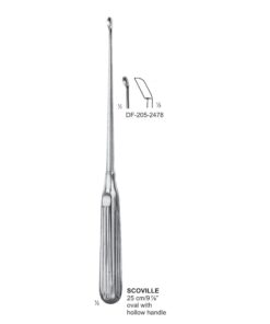 Scoville Curette, Oval With Hollow Handle, 25Cm, Downward (SS-205-2478)