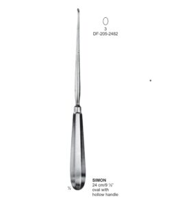 Simon Bone Curettes, 24Cm, Oval With Hollow Handle, Fig 3 (SS-205-2482)