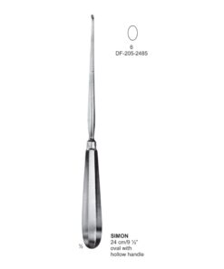 Simon Bone Curettes, 24Cm, Oval With Hollow Handle, Fig 6 (SS-205-2485)