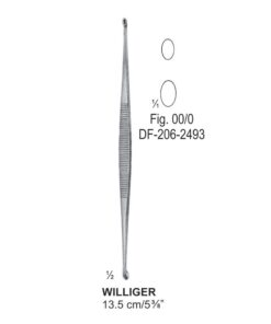 Williger Bone Curettes, Fig.00/0, Oval/Oval 13.5Cm  (SS-206-2493)