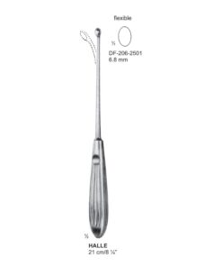 Halle Bone Curettes, 21Cm, 6.8Mm, Flexible (SS-206-2501)