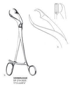 Verbugge Bone Holding Forceps 6Mm Jaws, 17.5Cm  (SS-219-2625)