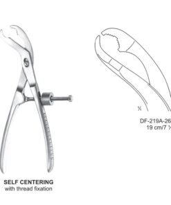 Self Centering Bone Holding Forceps 19 Cm With Thread Fixation  (SS-219A-2626B)
