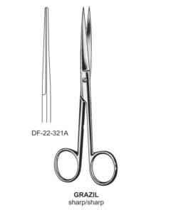 Grazil Operating Scissors, Str, Sh-Sh, 13Cm  (SS-22-321A)
