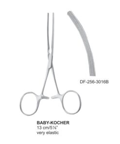 Baby-Kocher Intestinal Clamp Forceps 13Cm, Curved, Very Elastic  (SS-256-3016B)