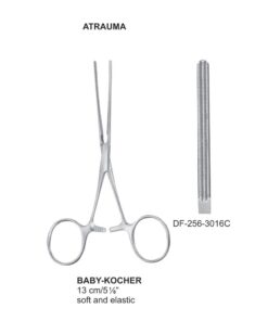 Baby-Kocher Atrauma  Intestinal Clamp Forceps 13Cm, Straight , Soft & Elastic  (SS-256-3016C)