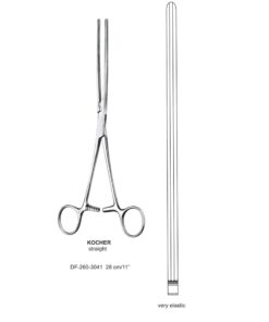 Kocher Intestinal Clamp Forceps Str 28Cm , Elastic (SS-260-3041)