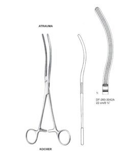 Kocher Atrauma Interstinal Clamps 22Cm, Curved (SS-260-3042A)