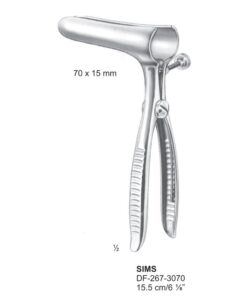 Sims Rectal Specula, 15.5Cm. 70X15Mm, With Fixing Screw (SS-267-3070)
