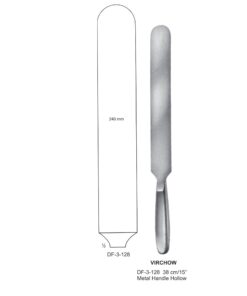 Virchow Brain Knives With Metal Handle Hollow, 240Mm X 38Cm  (SS-3-128)