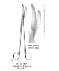 Episiotomy Scissors, One Toothed Cutting Edge, 24Cm  (SS-30-446A)