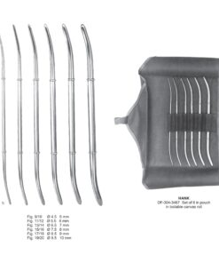 Hank Uterine Dilators, Set Of 6 In Pouch In Boilable Canvas Roll (SS-304-3467)