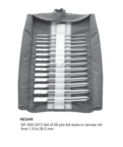 Hega Uterine Dilators, Set Of 26 Pcs, From 1.0 To 26.0Mm Full Sizes In Canvas Roll (SS-305-3473)