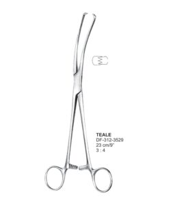 Teale Tenaculum Forceps, Sideway Cvd, 3X4Teeth, 23Cm  (SS-312-3529)