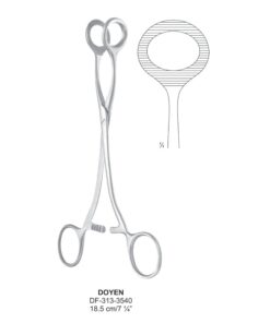 Doyen Uterine Polypus Forceps, 18.5Cm  (SS-313-3540)
