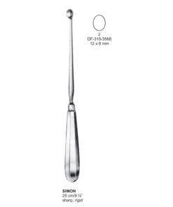 Simon Uterine Scoops,25Cm, Sharp, Rigid, Fig.2, 12X8Mm (SS-319-3568)