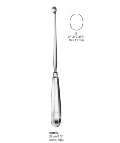 Simon Uterine Scoops,25Cm, Sharp, Rigid, Fig.5, 18X13Mm (SS-319-3571)