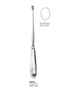 Simon Uterine Scoops,25Cm, Sharp, Rigid, Fig.6, 20X15Mm (SS-319-3572)