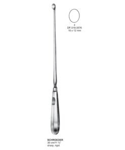 Schroeder Uterine Scoops,30Cm, Sharp, Rigid, Fig.4, 16X12Mm (SS-319-3576)