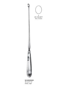 Schroeder Uterine Scoops,30Cm, Sharp, Rigid, Fig.5, 18X13Mm (SS-319-3577)