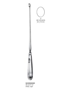 Schroeder Uterine Scoops,30Cm, Sharp, Rigid, Fig.6, 20X15Mm (SS-319-3578)
