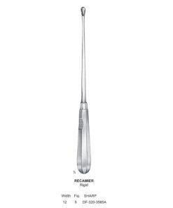Recamier Uterine Curettes, Rigid, Sharp, Fig.5, 12Mm (SS-320-3585A)