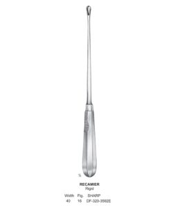Recamier Uterine Curettes, Rigid, Sharp, Fig.16, 40Mm (SS-320-3592E)