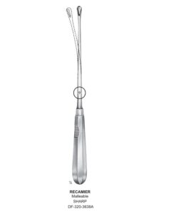 Recamier Uterine Curettes , Malleable, Sharp, Fig.2, 8Mm 30.5Cm (SS-320-3638A)