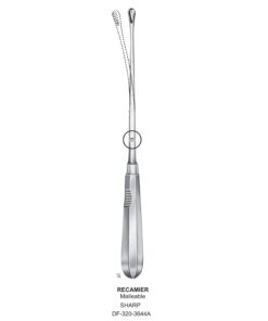 Recamier Uterine Curettes , Malleable, Sharp, Fig.8, 16Mm 32Cm (SS-320-3644A)