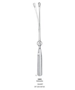 Sims Uterine Curettes , Malleable, Sharp, Fig.9, 19Mm 32Cm (SS-320-3673A)