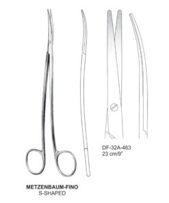 Metzenbaum-Fino Dissecting Scissors, S-Shaped, 23Cm  (SS-32A-463)