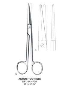 Aston (Toothed) Dissecting Scissors, 17Cm (SS-33A-473B)