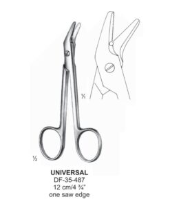 Universal Wire Cutting Scissors, One Saw Edge, Angled, 12Cm  (SS-35-487)