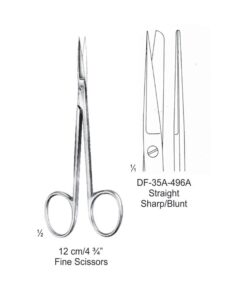 Fine Operating Scissors, Str, Sh-Bl, 12Cm (SS-35A-496A)