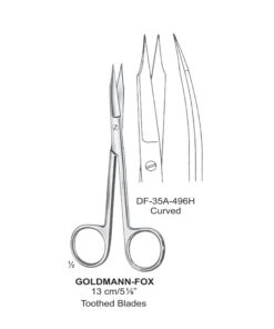 Goldman-Fox Fine Operating Scissors, Cvd, Toothed Blades, 13Cm  (SS-35A-496H)