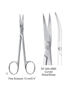 Fine Operating Scissors, Cvd, Sh-Sh, 13Cm  (SS-35A-496N)