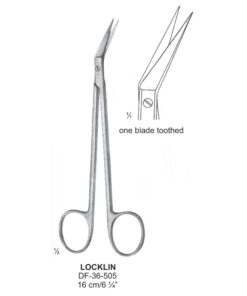 Locklin Fine Operating Scissors, One Blade Toothed, 16Cm  (SS-36-505)
