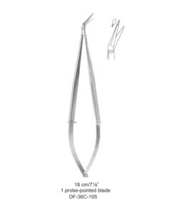 Micro Scissors, One Probe-Pointed Blade, 25°, 18Cm  (SS-36C-105)