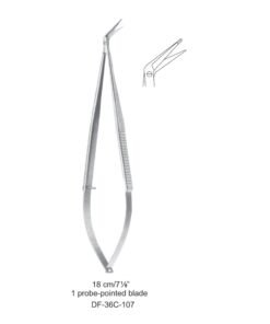 Micro Scissors, One Probe-Pointed Blade, 60°, 18Cm  (SS-36C-107)