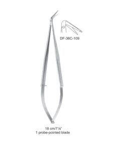 Micro Scissors, One Probe-Pointed Blade, 125°, 18Cm  (SS-36C-109)