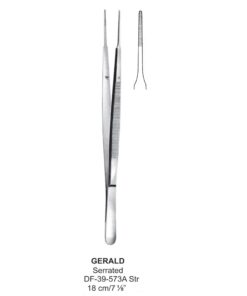 Gerald Dressing Forceps, Str, Serrated, 18Cm (SS-39-573A)